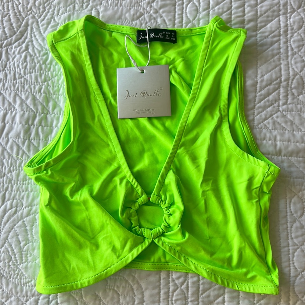Neon green crop top
